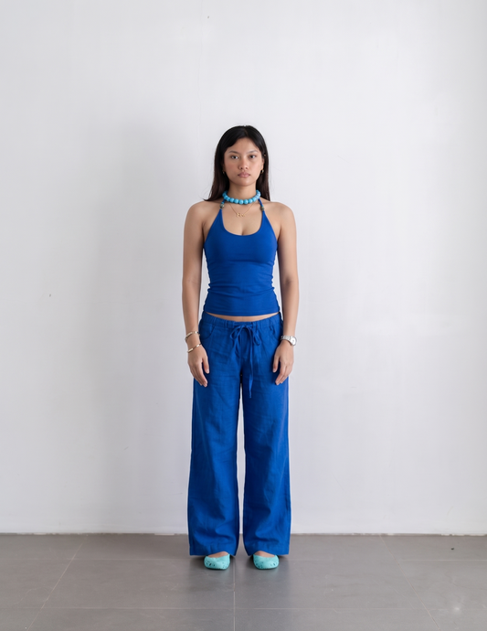 Linen Pants - Cobalt Blue