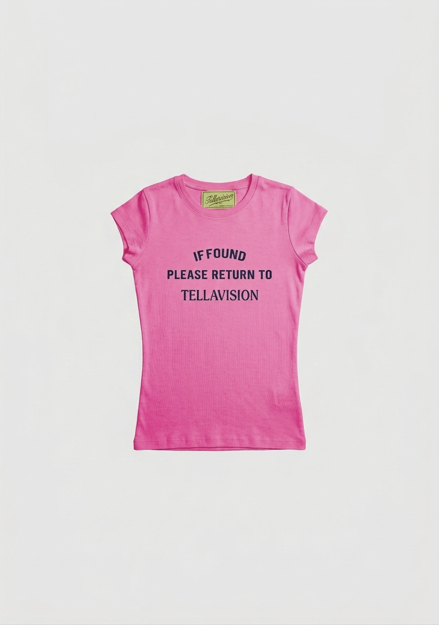 "If Found" Baby Tee - Deep Pink