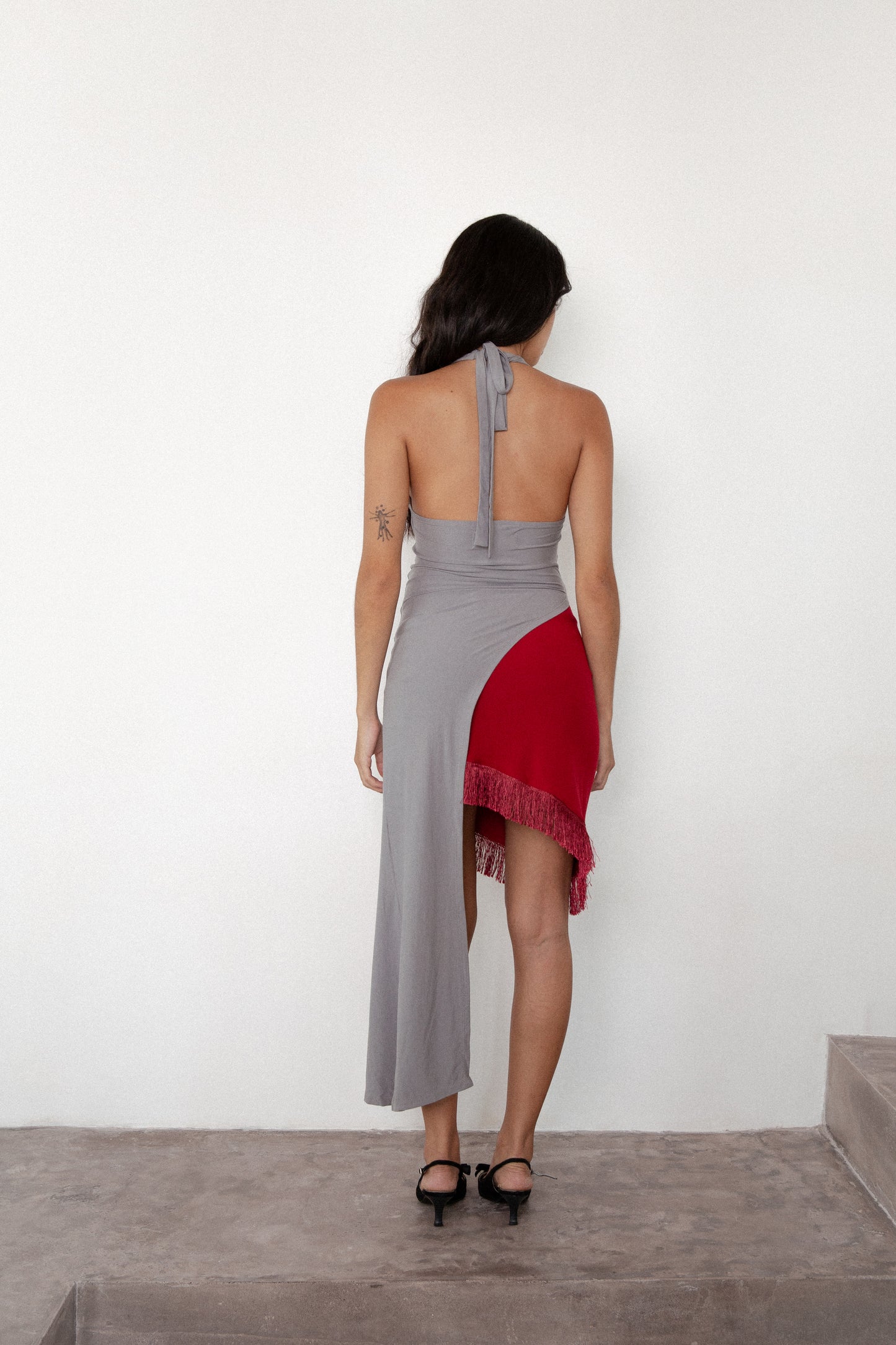 Isimo Asymmetrical Dress - Concrete