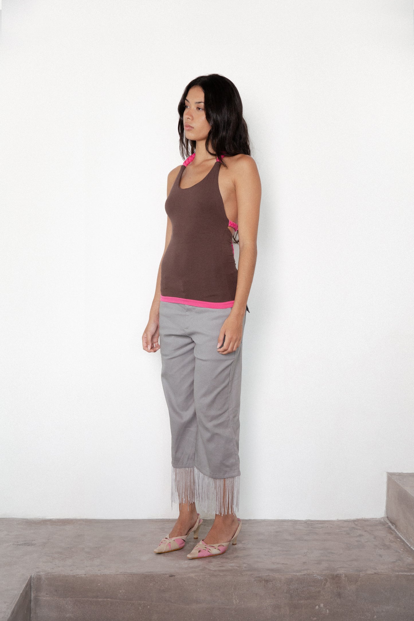 Braided Tank - Chocolate Pink