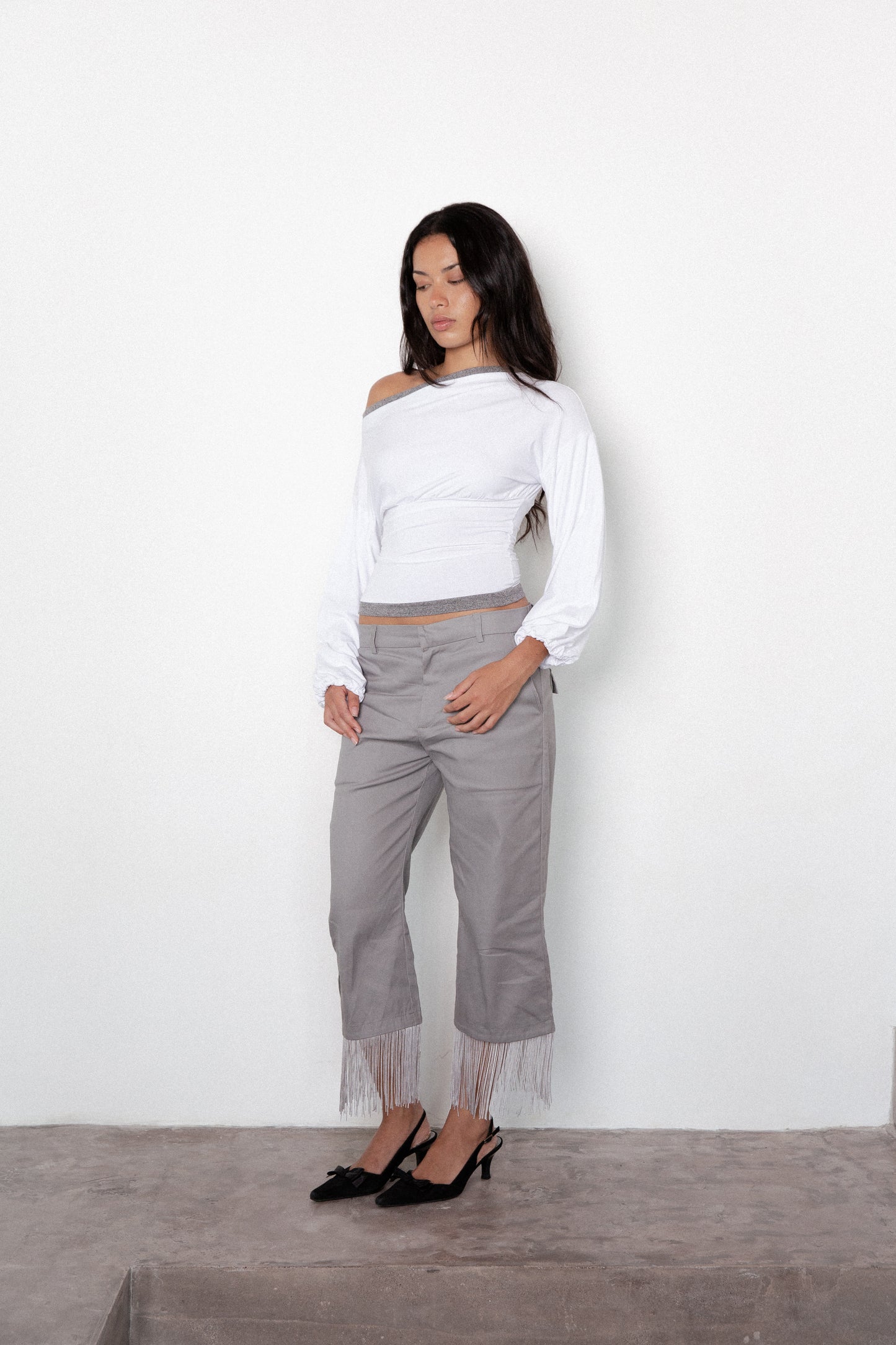 Cinched Off-Shoulder - Misty-Ivory