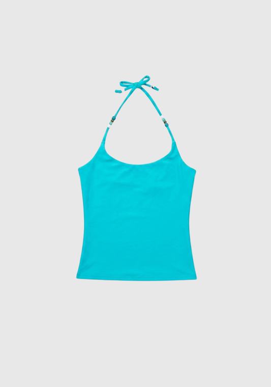 Crescent Beads Tank - Turquoise