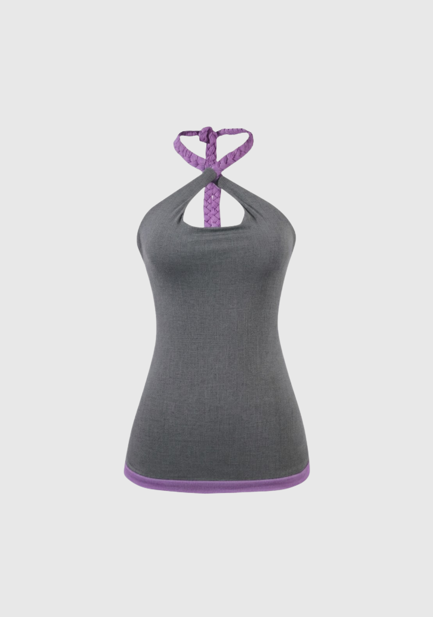 Braided Tank - Lilac Grey