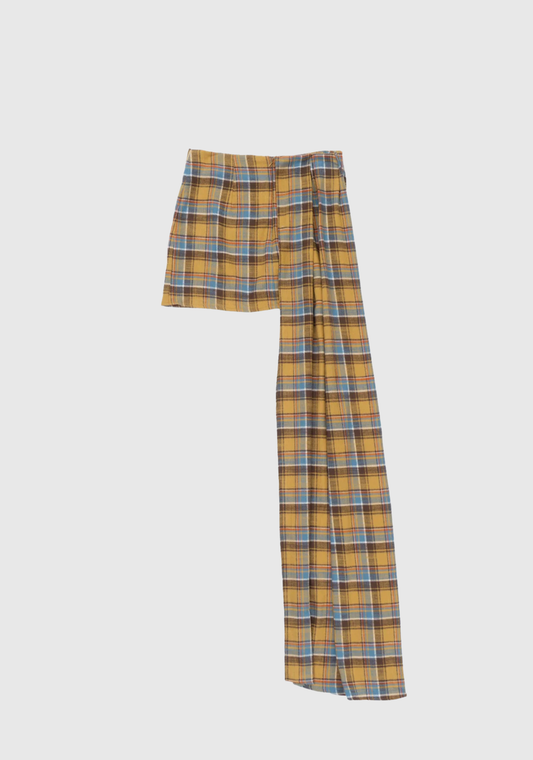 Tartan Swing Skirt - Biscuit
