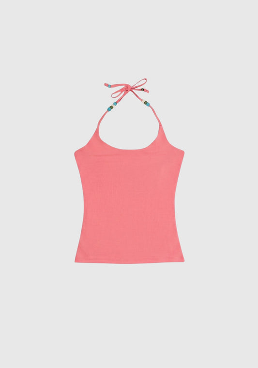Crescent Beads Tank - Pink