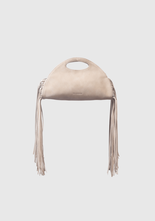 Crescent Fringe Bag - Biscuit