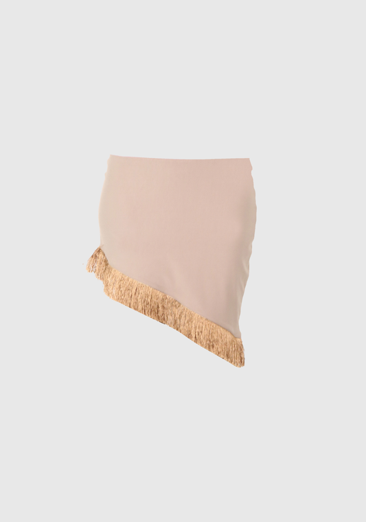 Fringe Skirt - Taupe