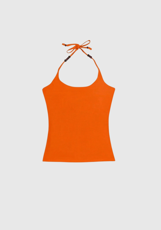 Crescent Beads Tank - Tangerine
