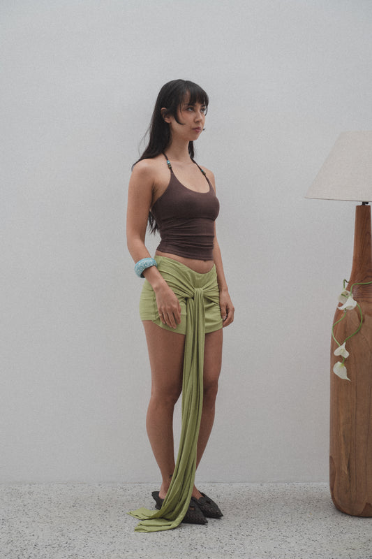 Crescent Beads Tank - Chocolate