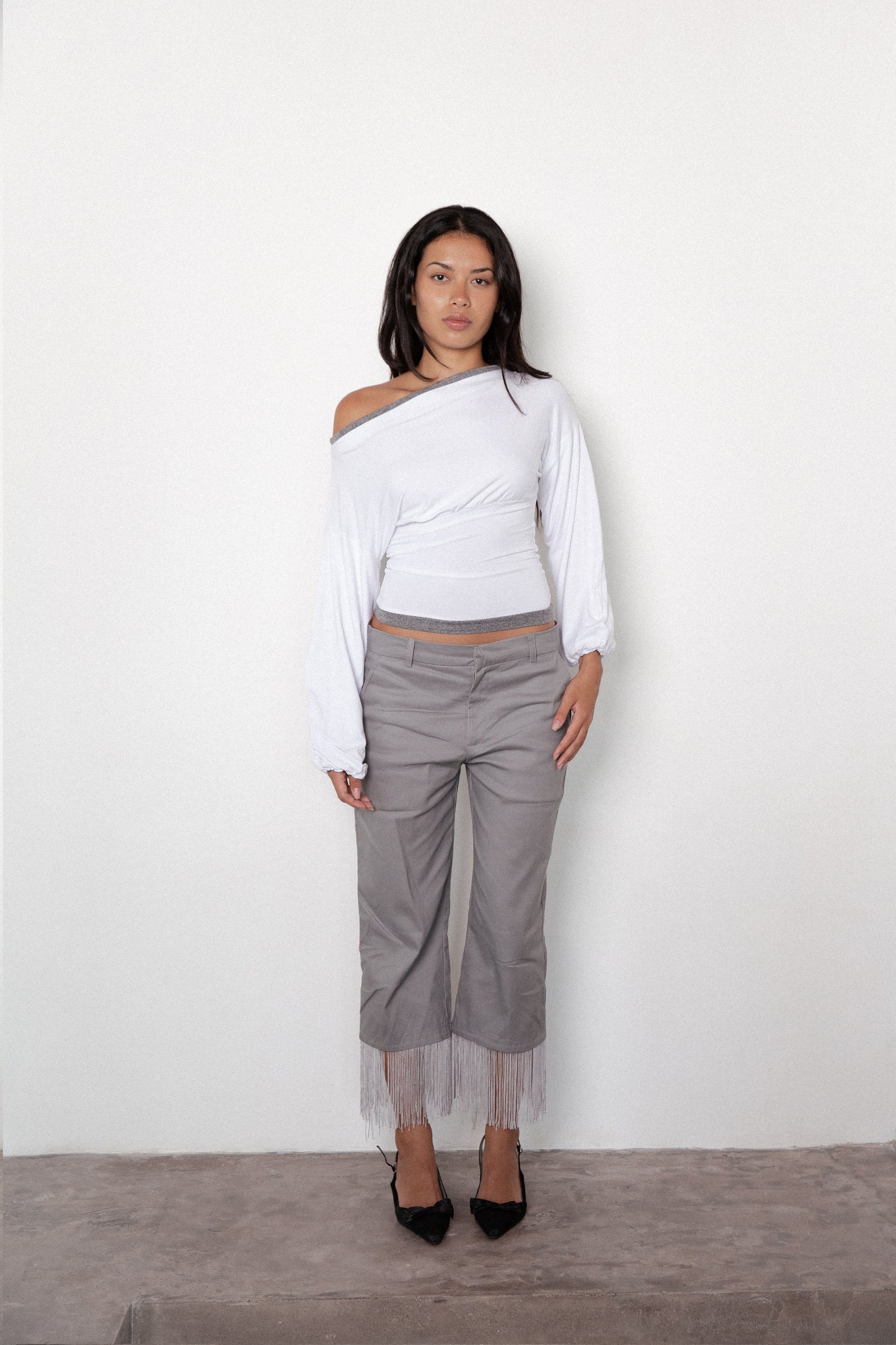 Cinched Off-Shoulder - Misty-Ivory