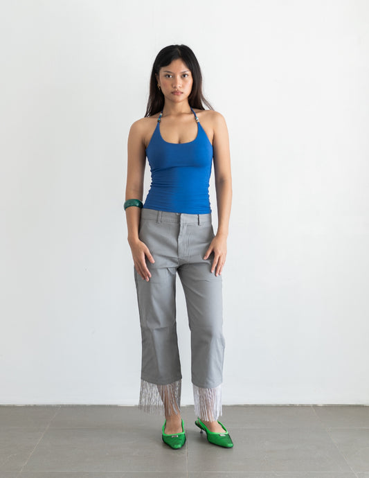 Crescent Beads Tank - Cobalt Blue