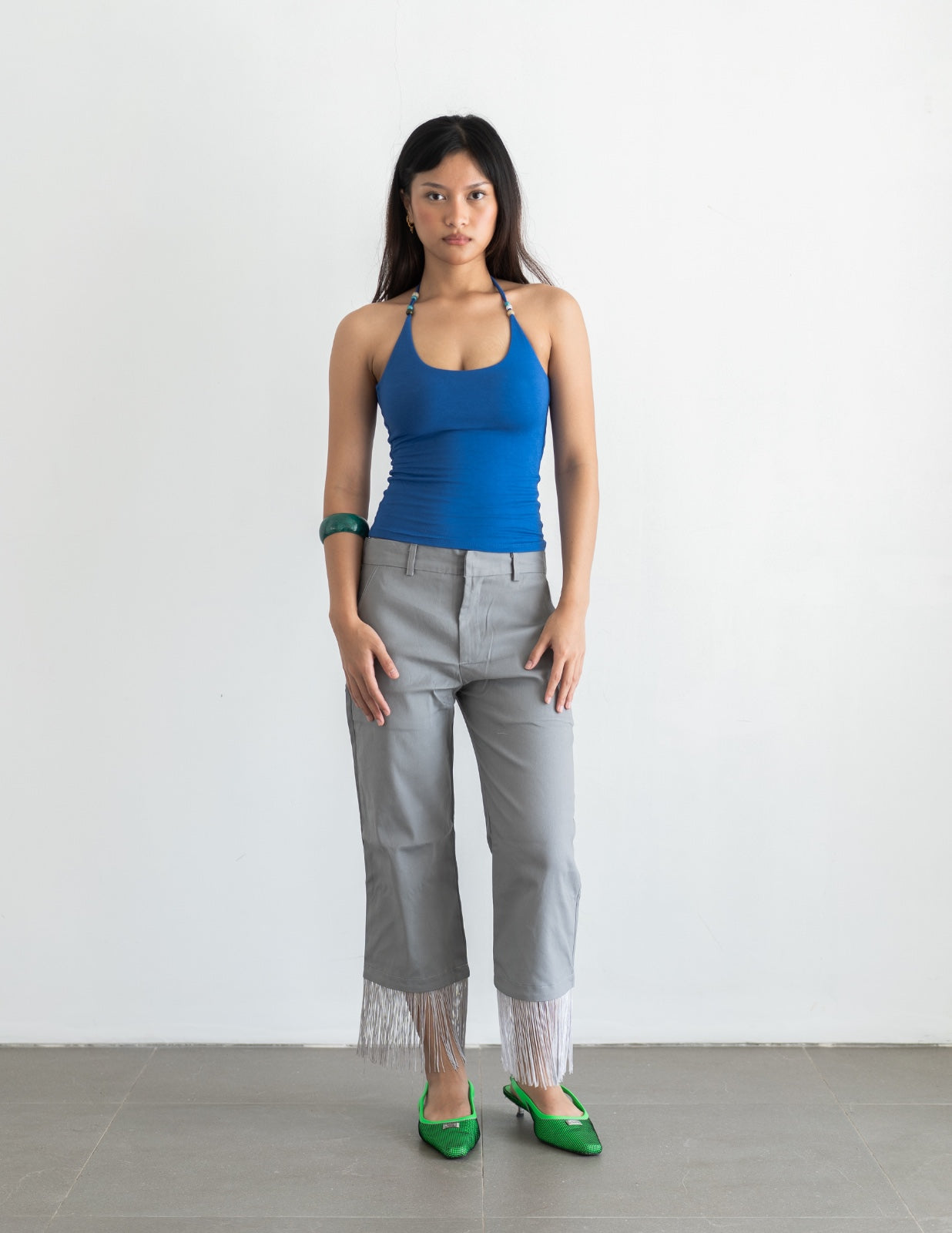 Crescent Beads Tank - Cobalt Blue