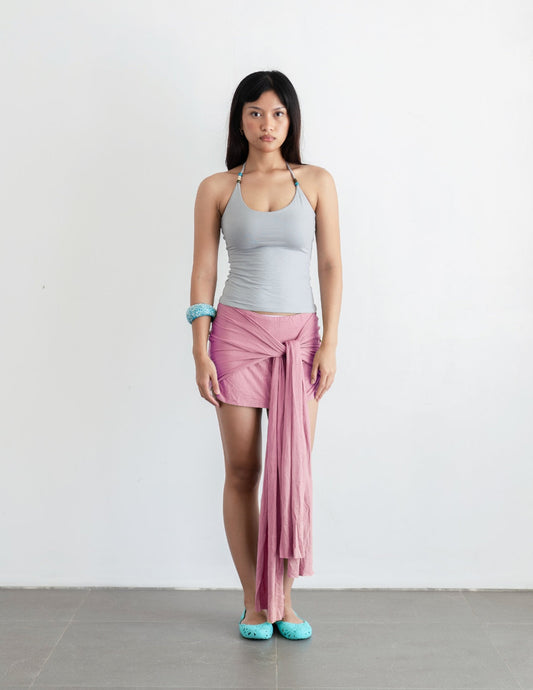 Crescent Beads Tank - Light Grey