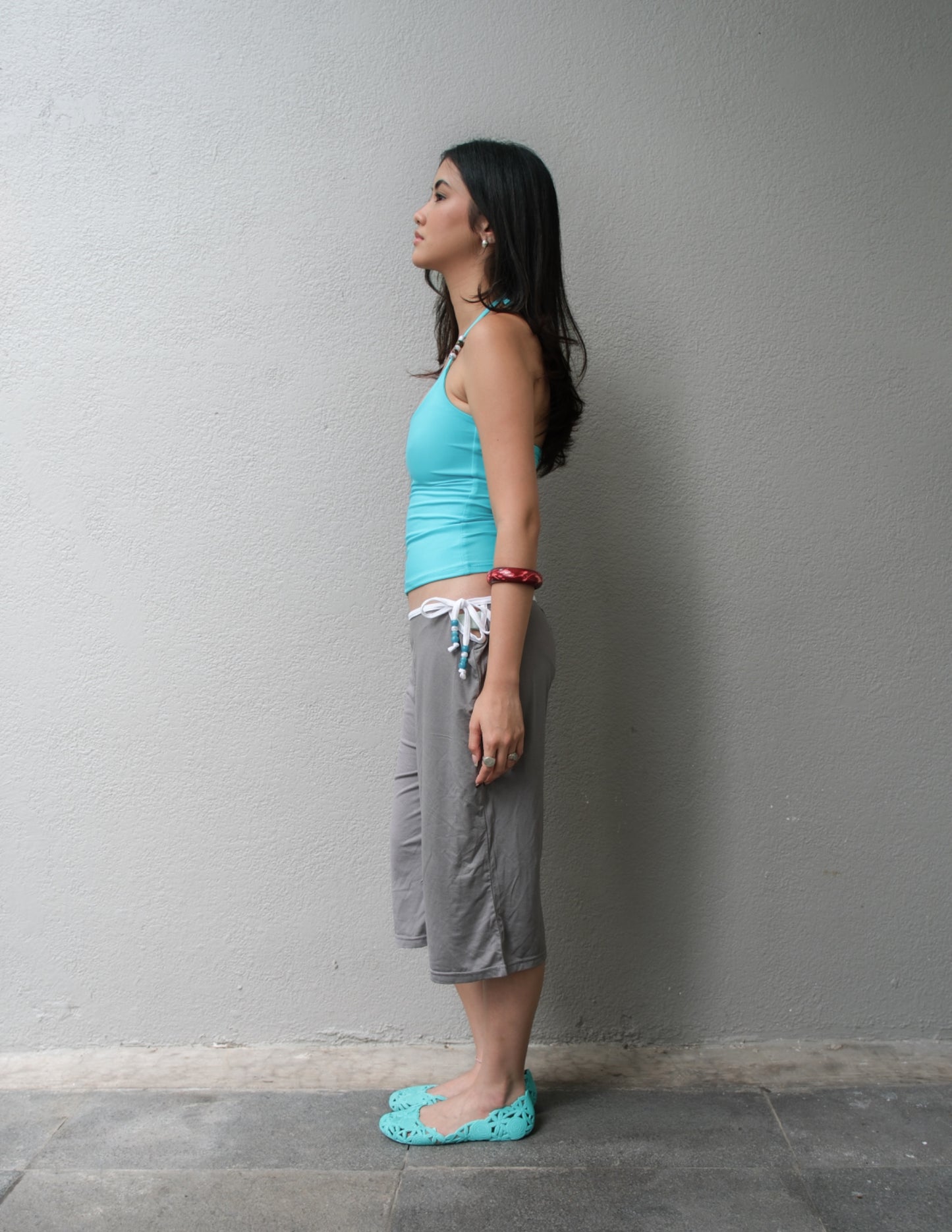 Crescent Beads Tank - Turquoise